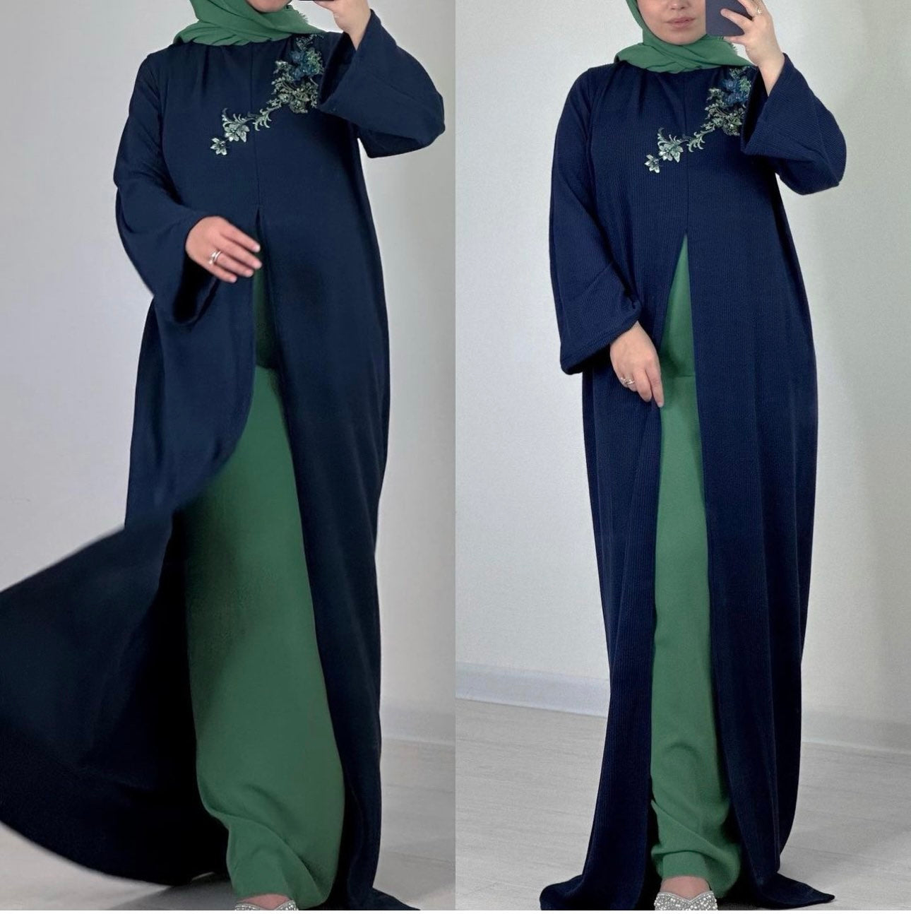 Pletena abaja s izrezom