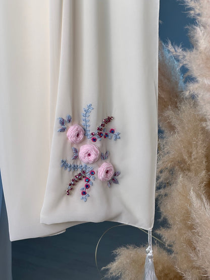 Ručno rađeni vezeni hidžab - Ružičnjak